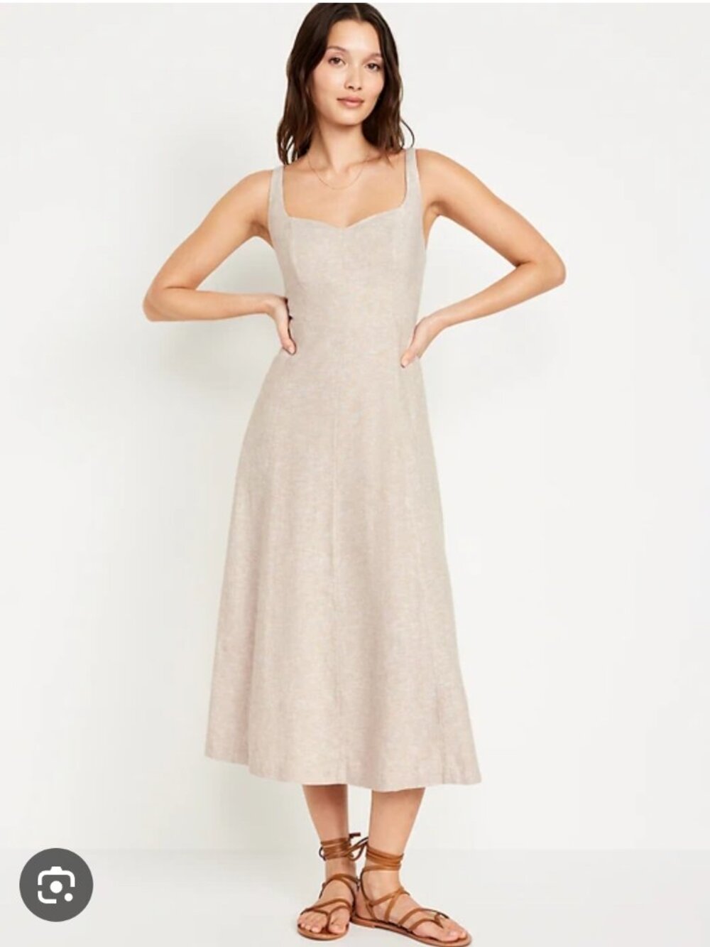 Old Navy oat linen blend dress / L